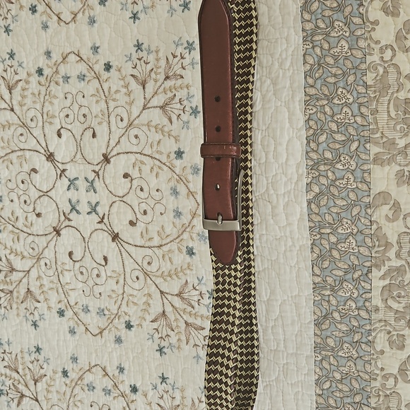 Vintage Genuine Leather Men's Belt With Cord Braids Size 34 - Picture 10 of 12